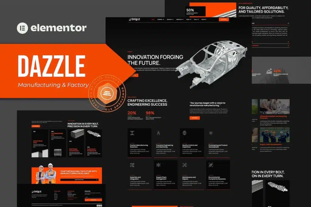 Dazzle – Manufacturing & Factory Elementor Pro template Kit
