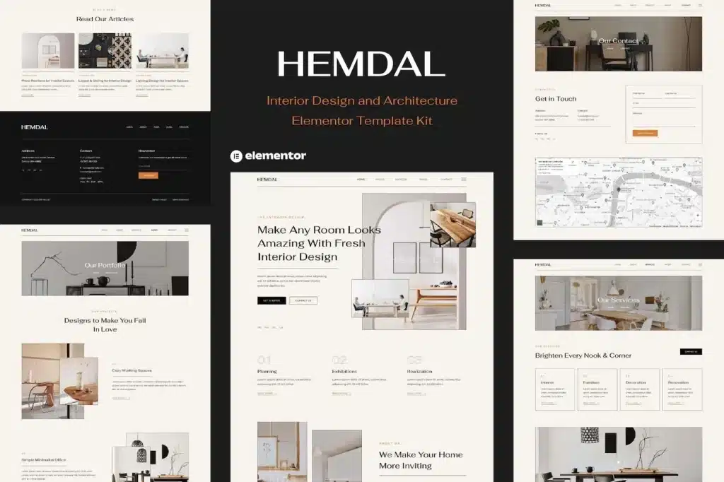 Hemdal – Interior Design & Architecture Elementor Template Kit