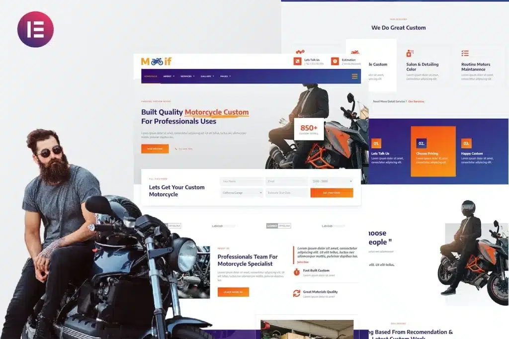 Modif – Custom Motorcycle Elementor Template Kit