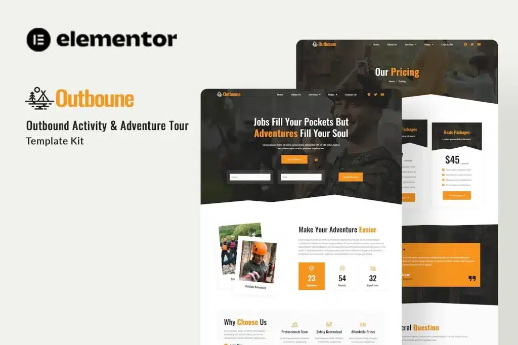Outbone – Outbond Activity & Adventure Tour Elementor Template Kit