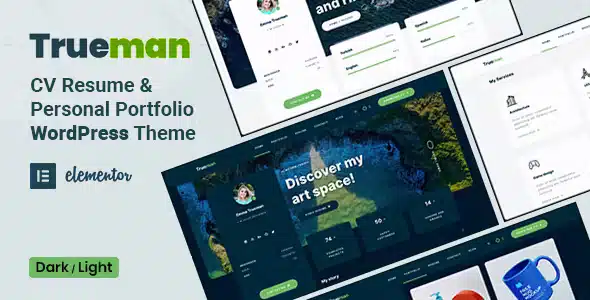 Trueman Personal Portfolio Elementor Theme