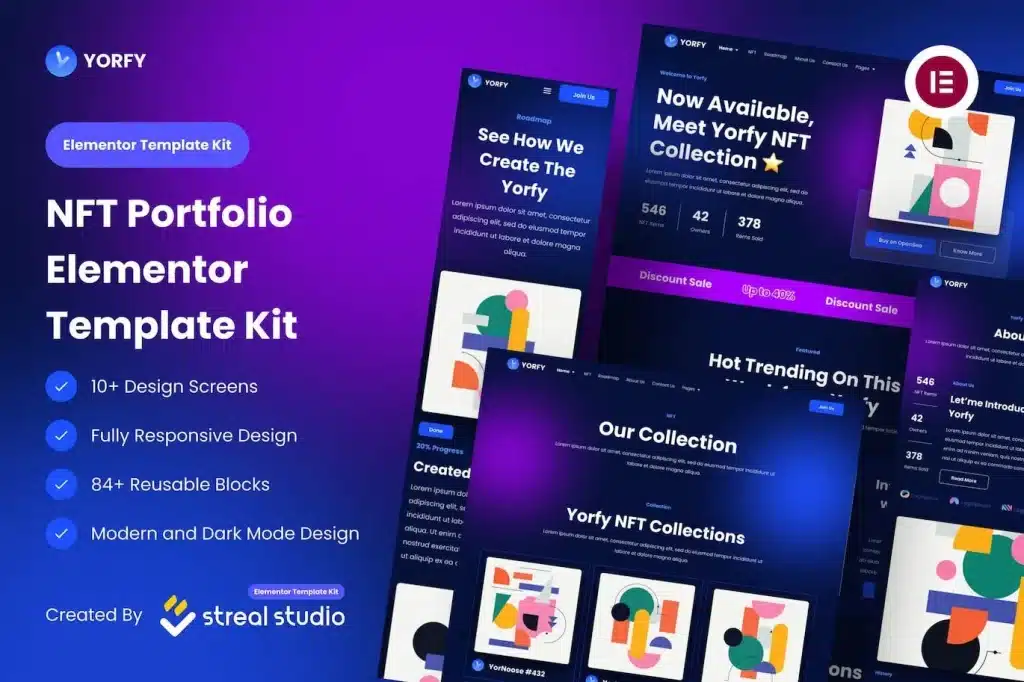 Yorfy – NFT Project Elementor Template Kit