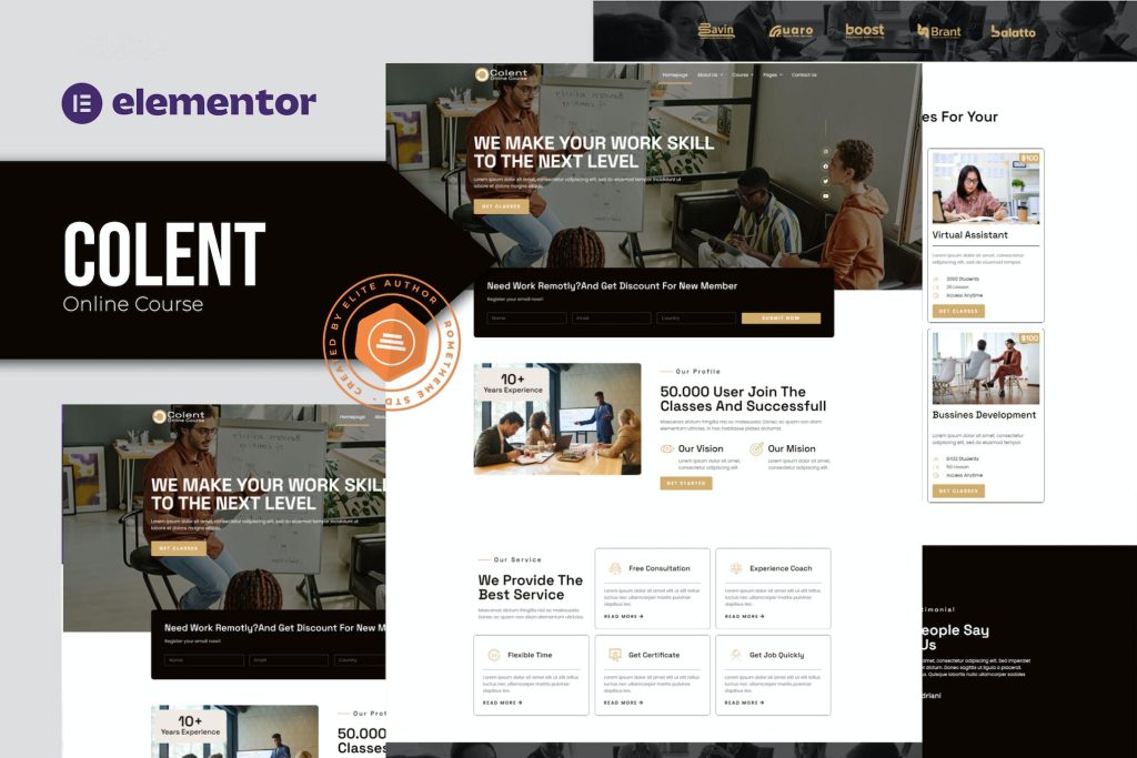 Colent – Online Course Elementor Template