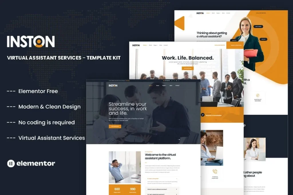 Inston – Virtual Assistant Services Elementor Template