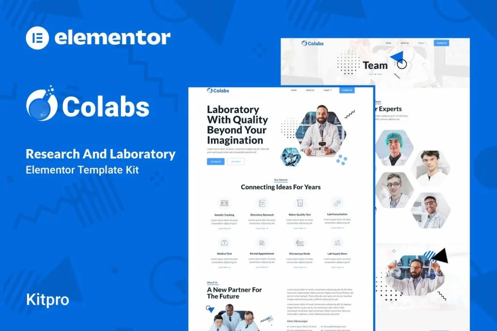 Colabs – Research & Laboratory Elementor Template