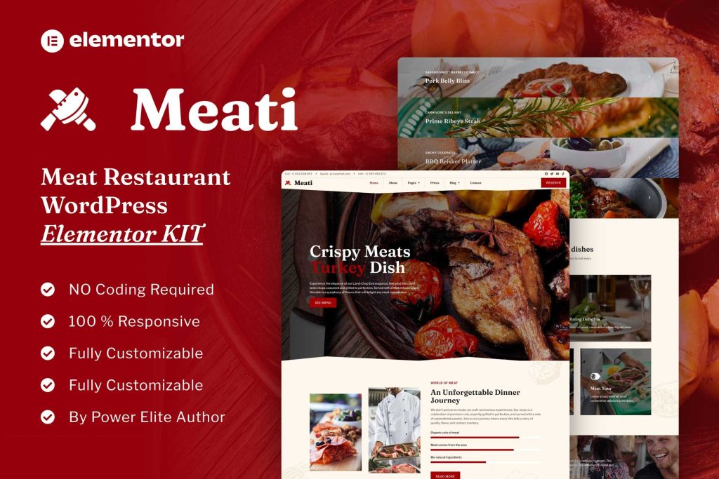 Meati – Meat Restaurant Elementor Template