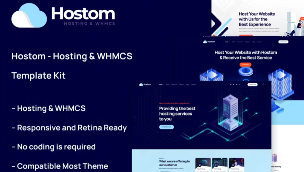 Hostom – Hosting & WHMCS Elementor Template