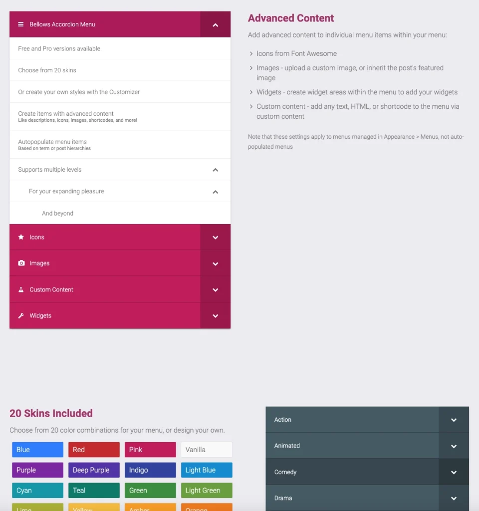Bellows Pro – Accordion Menu