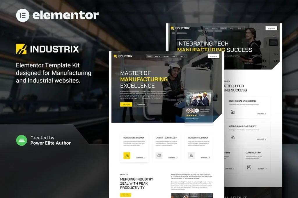 Industrix – Manufacturing & Industrial Elementor Template