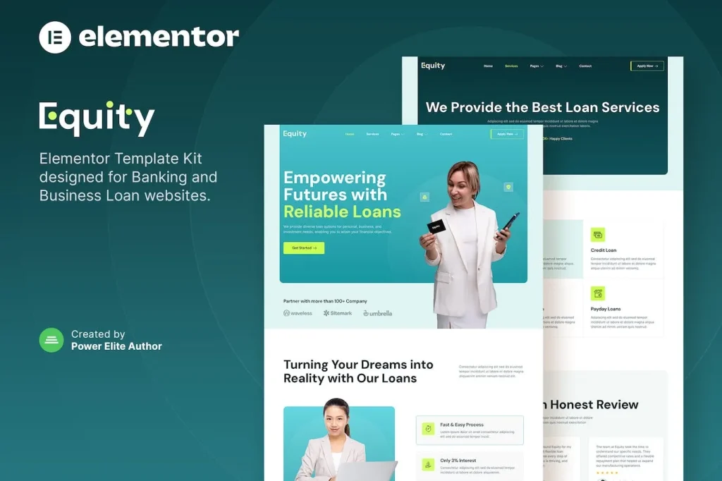 Equity – Banking & Business Loan Elementor Template
