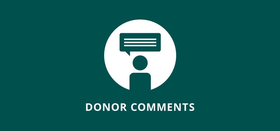Charitable – Donor Comments