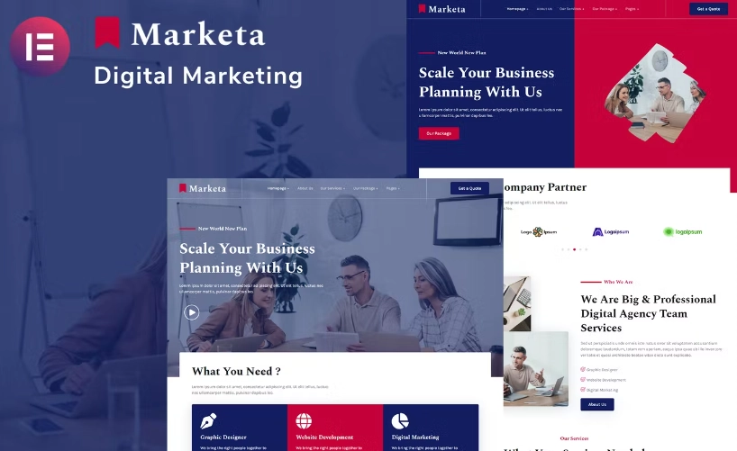 Marketa – Digital Agency Business Services Elementor Template