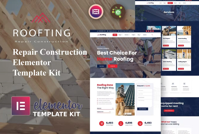 Roofting – Repair Construction Elementor Template