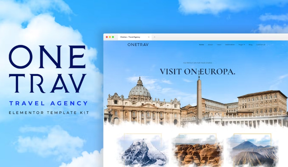 Onetrav – Travel Agency Elementor Template