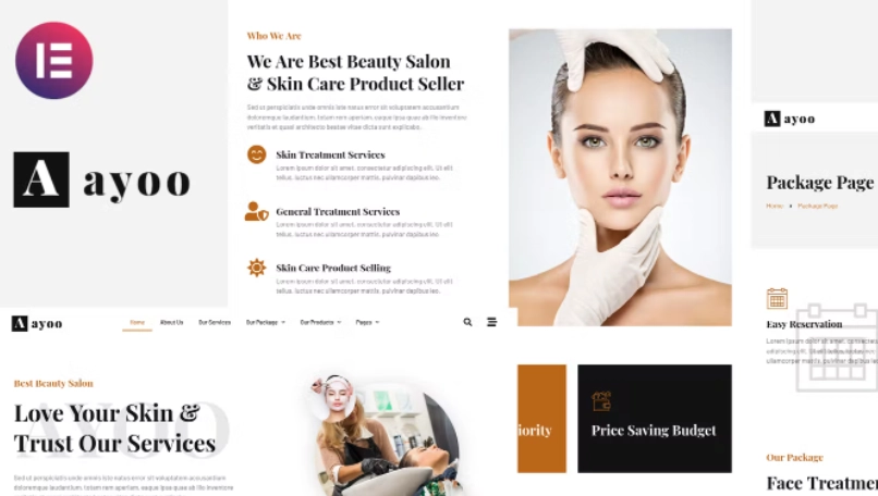 Ayoo – Beauty Salon Services Elementor Template
