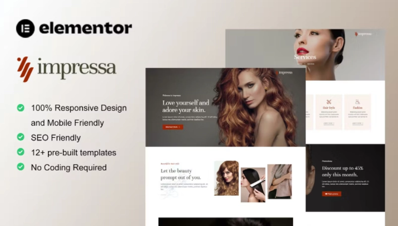 Impressa – Personal Stylist & Makeup Service Elementor Template
