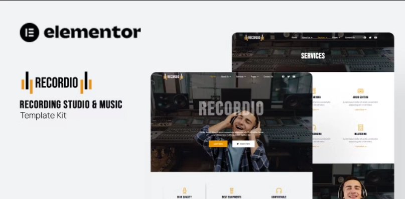 Recordio – Recording Studio Elementor Template