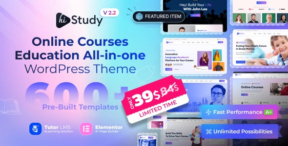 HiStudy – Online Courses & Education Template
