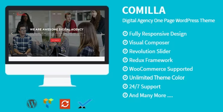 Comilla – Digital Agency One Page WordPress Theme