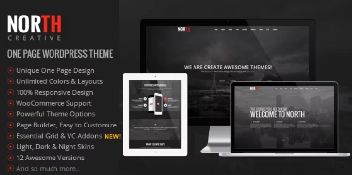 North – One Page Parallax WordPress Theme