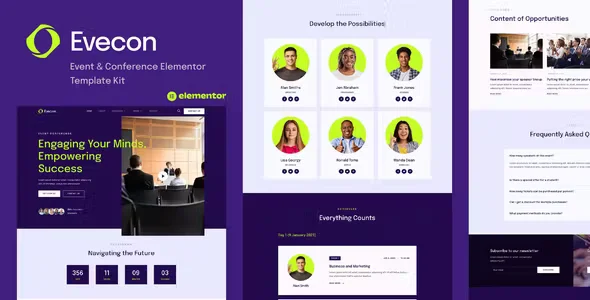 Evecon Conference Elementor Template Kit