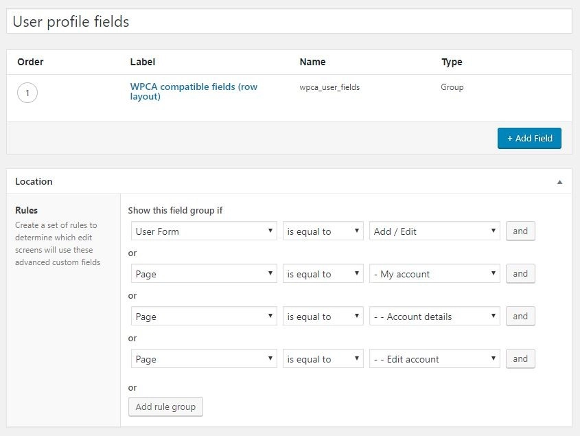 WP Customer Area – ACF Integration
