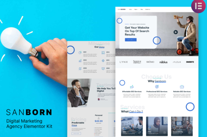 Sanborn – Digital Marketing Agency Elementor Template