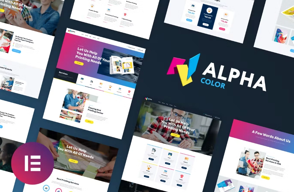 AlphaColor – Design & Printing Elementor Template