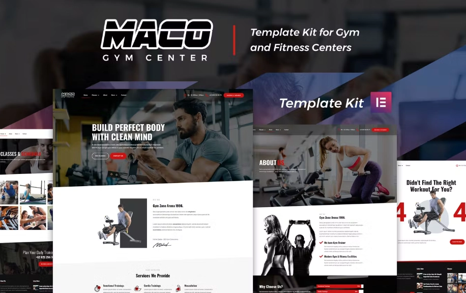 Maco – Gym & Fitness Elementor Template Kit