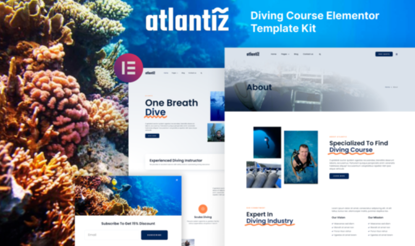 Atlantiz – Diving School Elementor Template
