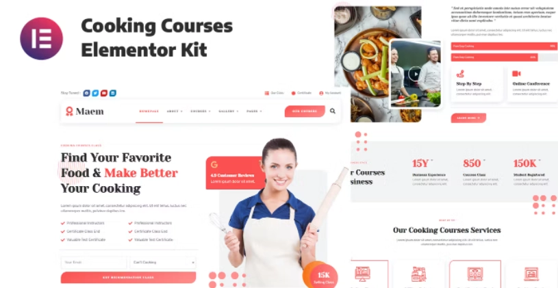 Maem – Cooking Courses Elementor Template