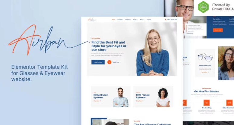 Airban – Glasses & Eyewear Elementor Template
