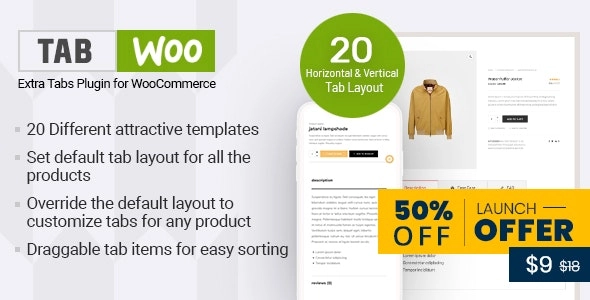 TabWoo – Extra Tabs Plugin for WooCommerce