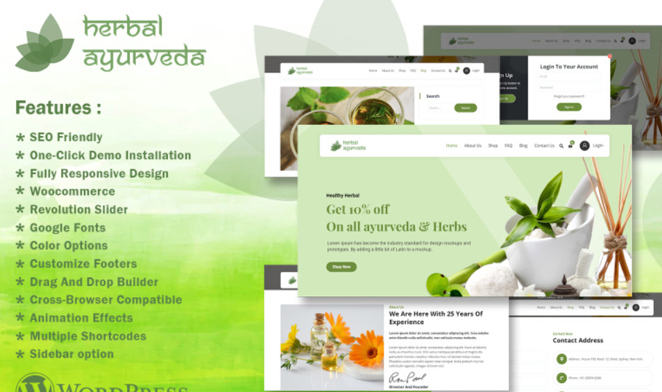 Herbal – Pure Ayurveda WordPress Theme
