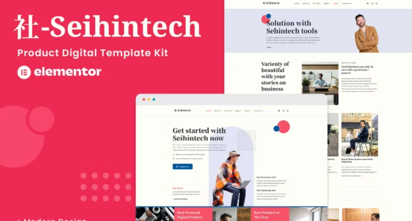 Seihintech – Digital Product Elementor Template