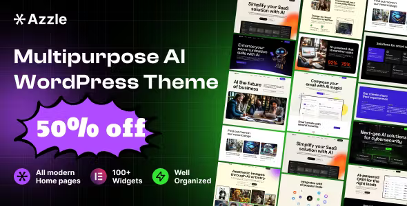 Azzle SaaS and Tech Startup Elementor Theme