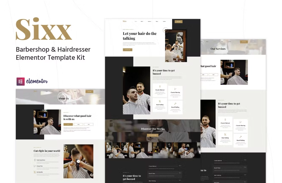 Sixx – Barbershop & Hairdresser Elementor Template