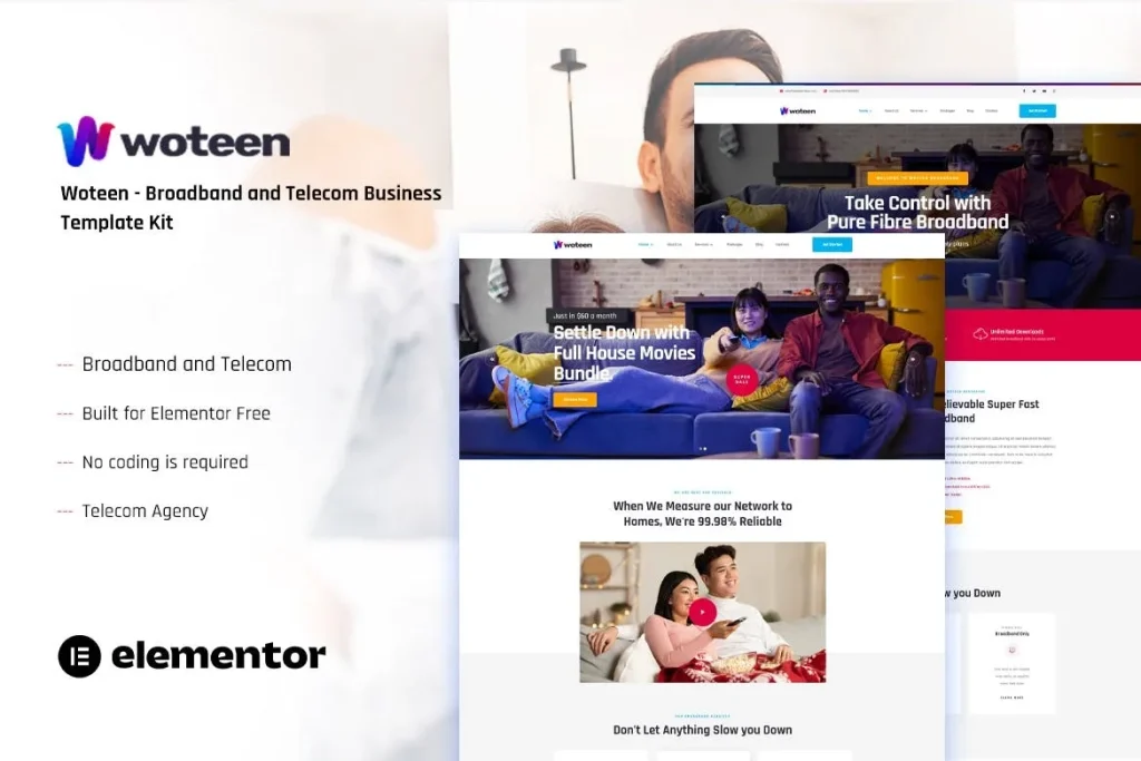 Woteen – Broadband & Telecom Business Template