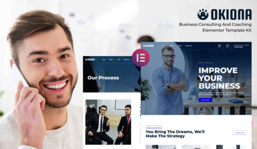 Okiona – Business Coaching & Consulting Elementor Template