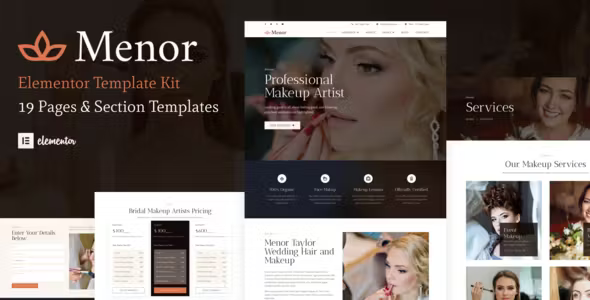 Menor Makeup Artist Elementor Template Kit