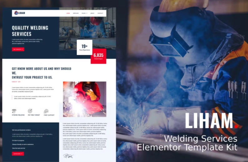 Liham – Welding Services Elementor Template