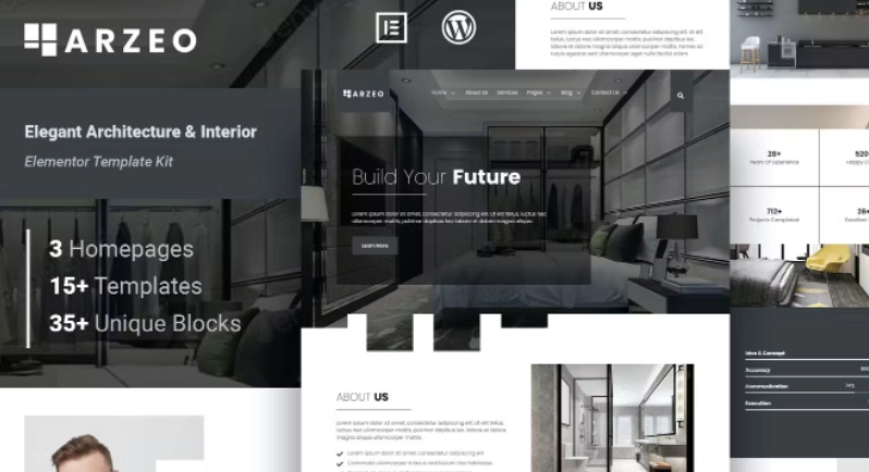 Arzeo – Elegant Architecture & Interior Elementor Template