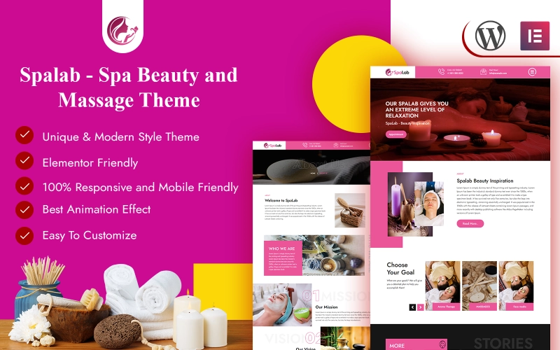 Spalab – Spa Beauty and Massage WordPress Theme WordPress Theme
