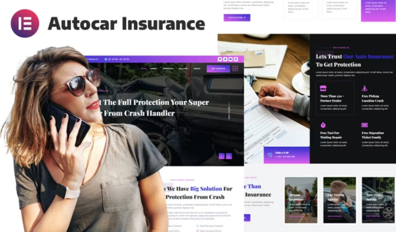 Asurance – Car Auto Insurance & Protection Services Elementor Template