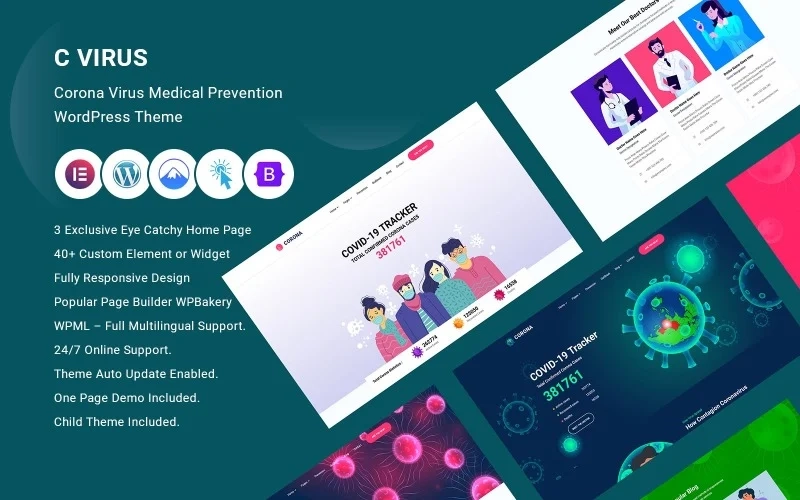 Cvirus – Corona virus Medical Prevention WordPress Theme