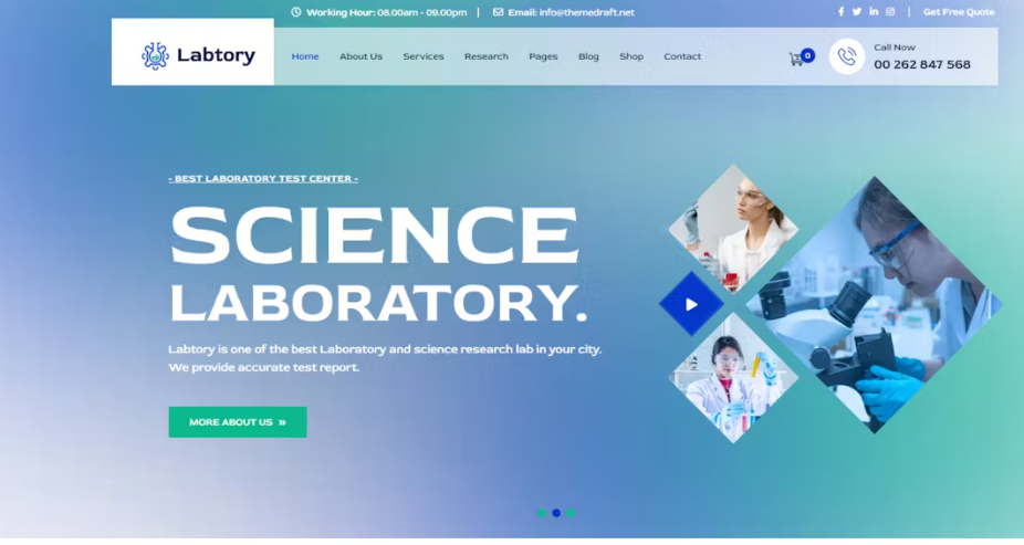 Labtory – Laboratory and Science WordPress Theme
