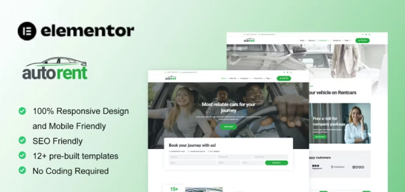 AutoRent – Car Rental Service Elementor Template