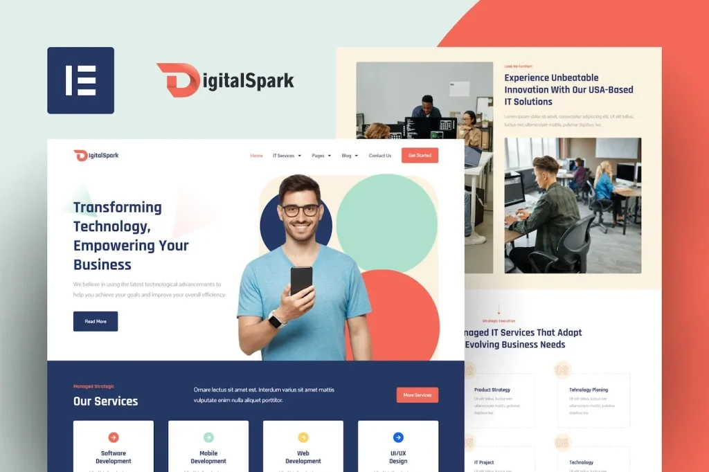 DigitalSpark – IT Services Elementor Template