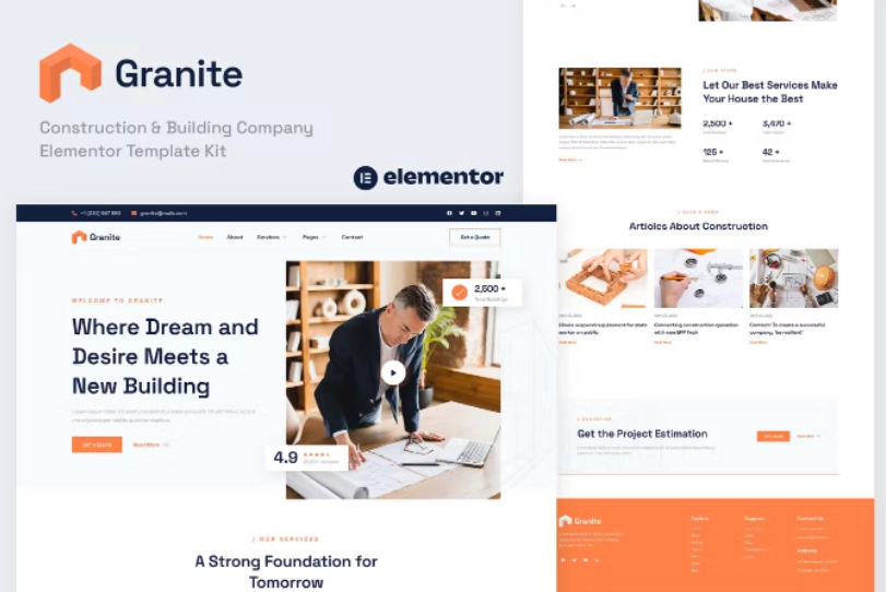 Granite – Construction & Building Company Elementor Template