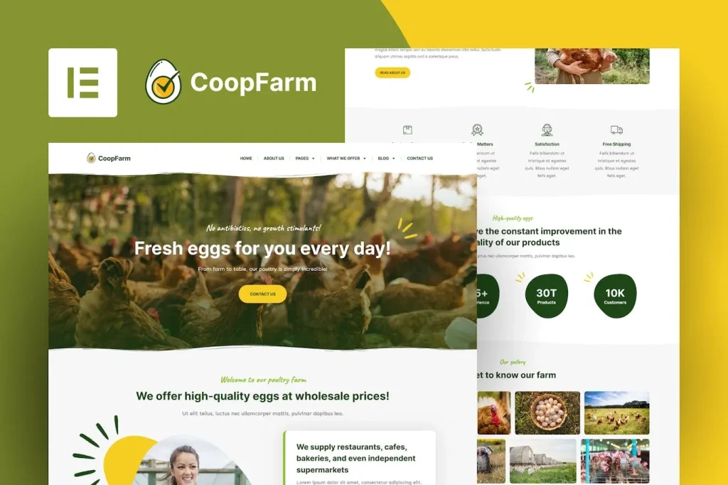 CoopFarm – Poultry Farm Elementor Template